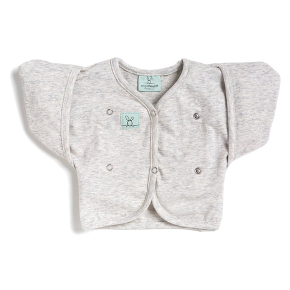 ergoPouch - Organic Short Sleeved Butterfly Sleep Swaddle Cardi -Grey Marle - 0.2 TOG  - 2-6 M