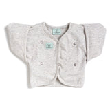 ergoPouch - Organic Short Sleeved Butterfly Sleep Swaddle Cardi -Grey Marle - 0.2 TOG  - 2-6 M