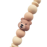 Chewies&more - Silicone Pacifier Teething Clip - Bear - Navaho Cream