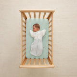ergoPouch - Organic Short Sleeved Butterfly Sleep Swaddle Cardi -Grey Marle - 0.2 TOG  - 2-6 M