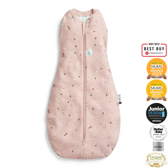 ergoPouch - Organic All Year Cocoon Swaddle Sleeping Bag - Daisies - 1.0 TOG