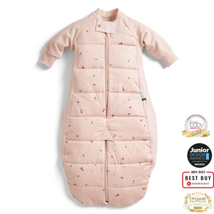 ergoPouch - Organic Winter Long Sleeved 2 in 1 Sleeping Suit Bag - Daisies - 3.5 TOG
