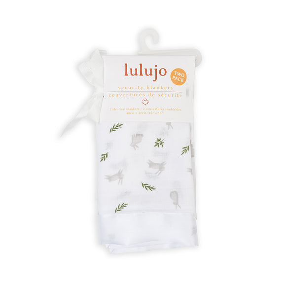 Lulujo - Muslin Security Comforter Blanket - Bunnies 2 Pack