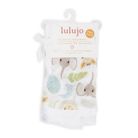 Lulujo - Muslin Security Comforter Blanket - Jungle Safari 2 Pack