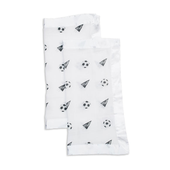 Lulujo - Muslin Security Comforter Blanket - Football - 2 Pack