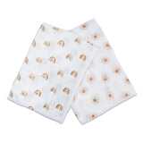 Lulujo - Cotton Swaddle - Rainbow & Suns 2 Pack