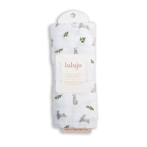 Lulujo - Muslin Swaddle - Bunnies