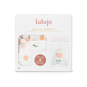 Lulujo - Bamboo Hat and Swaddle - Peaches
