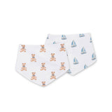 Lulujo - Bandana Bib - Vintage Bear & Sailboats - 2 Pack
