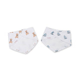 Lulujo - Bandana Bib - Vintage Bear & Sailboats - 2 Pack