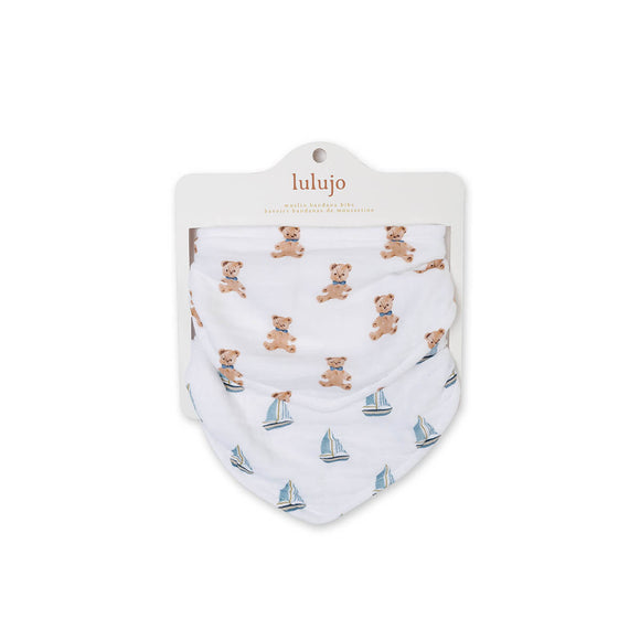 Lulujo - Bandana Bib - Vintage Bear & Sailboats - 2 Pack