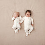 ergoPouch - Organic Layers Long Sleeve Babygrow - Oatmeal - Mild 0.2 TOG