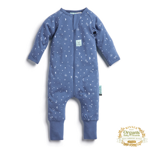 ergoPouch - Organic Layers Long Sleeve Babygrow - Night Sky - Mild 0.2 TOG