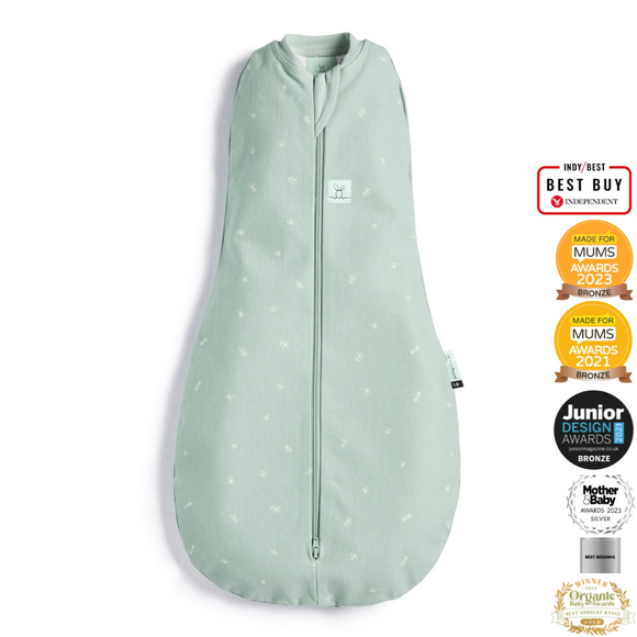 ergoPouch - Organic Summer Cocoon Swaddle Sleeping Bag - Sage - 0.2 TOG