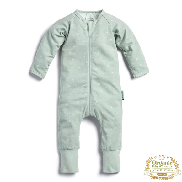 ergoPouch - Organic Layers Long Sleeve Babygrow - Sage - 0.2 TOG