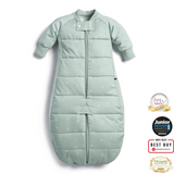 ergoPouch - Organic Winter Long Sleeved 2 in 1 Sleeping Suit Bag - Sage - 3.5 TOG