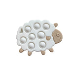 Chewies&more - Silicone Teething Toy - Pop It - Sheep - Beige/White