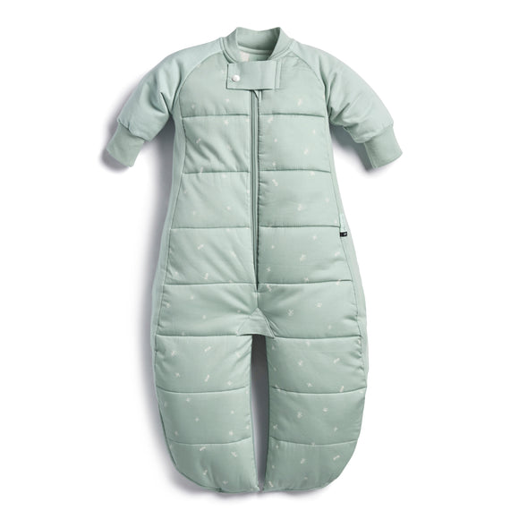 ergoPouch - Organic Winter Long Sleeved 2 in 1 Sleeping Suit Bag - Sage - 3.5 TOG