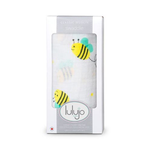 Lulujo - Large Muslin Swaddle - Bumbling Bee