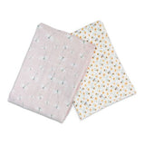 Lulujo - Cotton Swaddle - Vintage Floral & Dragonfly - 2 Pack
