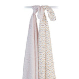 Lulujo - Cotton Swaddle - Vintage Floral & Dragonfly - 2 Pack