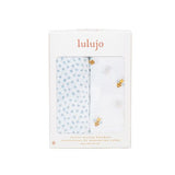 Lulujo - Cotton Swaddle - Bees / Dots - 2 Pack