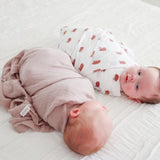 Lulujo - Cotton Swaddle - Mushroom / Sand - 2 Pack