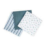 Lulujo -Mini Muslin Cloths -Minis Blueberries 3pk