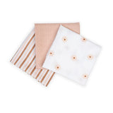 Lulujo -Mini Muslin Cloths -Daisies 3pk