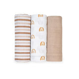 Lulujo -Mini Muslin Cloths -Rainbow 3pk