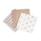 Lulujo -Mini Muslin Cloths -Rainbow 3pk