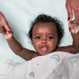 Lulujo - Large Muslin Swaddle - Rainbows and Unicorns