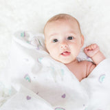 Lulujo - Large Muslin Swaddle - Rainbows and Unicorns