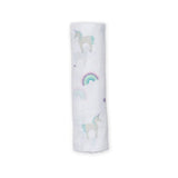 Lulujo - Large Muslin Swaddle - Rainbows and Unicorns