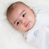 Lulujo - Large Muslin Swaddle - Rainbows and Unicorns