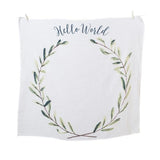 Lulujo - Single Cotton Swaddle & Cards -Hello Word