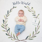 Lulujo - Single Cotton Swaddle & Cards -Hello Word