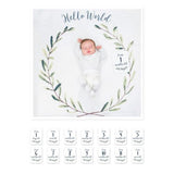 Lulujo - Single Cotton Swaddle & Cards -Hello Word