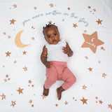 Lulujo - Single Cotton Swaddle & Cards - Written In The Stars