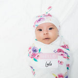 Lulujo - Bamboo Hat and Swaddle - Posie