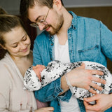 Lulujo - Bamboo Hat and Swaddle - Black Floral