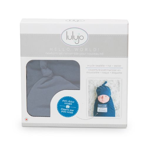 Lulujo - Bamboo Hat and Swaddle - Navy