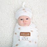 Lulujo - Bamboo Hat and Swaddle - Daisies