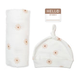 Lulujo - Bamboo Hat and Swaddle - Daisies