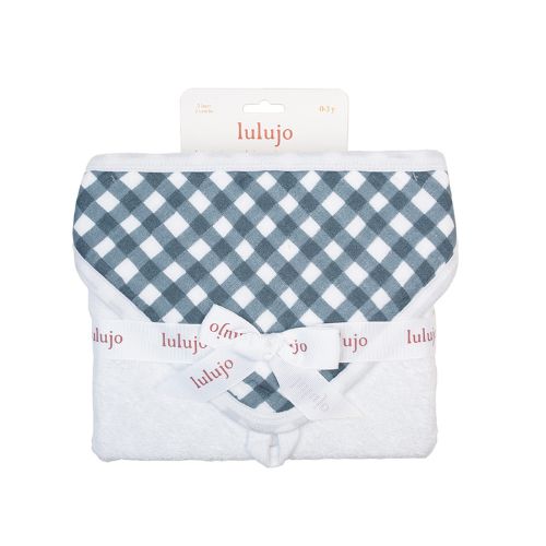 Lulujo - Hooded Towel- Navy Gingham