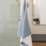 Lulujo - Hooded Towel- Navy Gingham