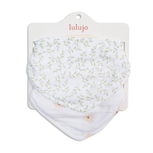 Lulujo - Bandana Bib - Daisy & Greenary - 2 Pack