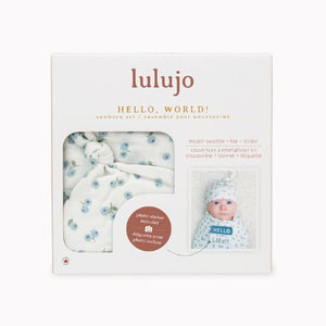 Lulujo - Bamboo Hat and Swaddle - Blueberries