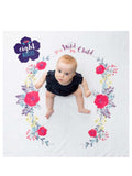 Lulujo - Single Cotton Swaddle & Cards - Stay Wild My Child